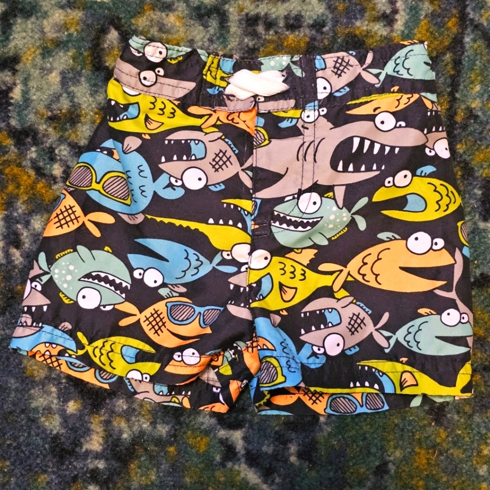 Small 0-6 Month Shark Swim Trunks